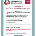 AULA ABIERTA: EL DIÁLOGO SOCIAL EN CASTILLA Y LEÓN (viernes 1 de abril de 2022, 11:30h, Facultad de Filosofía y Letras).