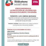 VIDEOCONFERENCIA: «LA PROTECCIÓN DE LOS DERECHOS SOCIALES EN EUROPA Y EN ESPAÑA» (viernes 25 de noviembre, 18:00h).