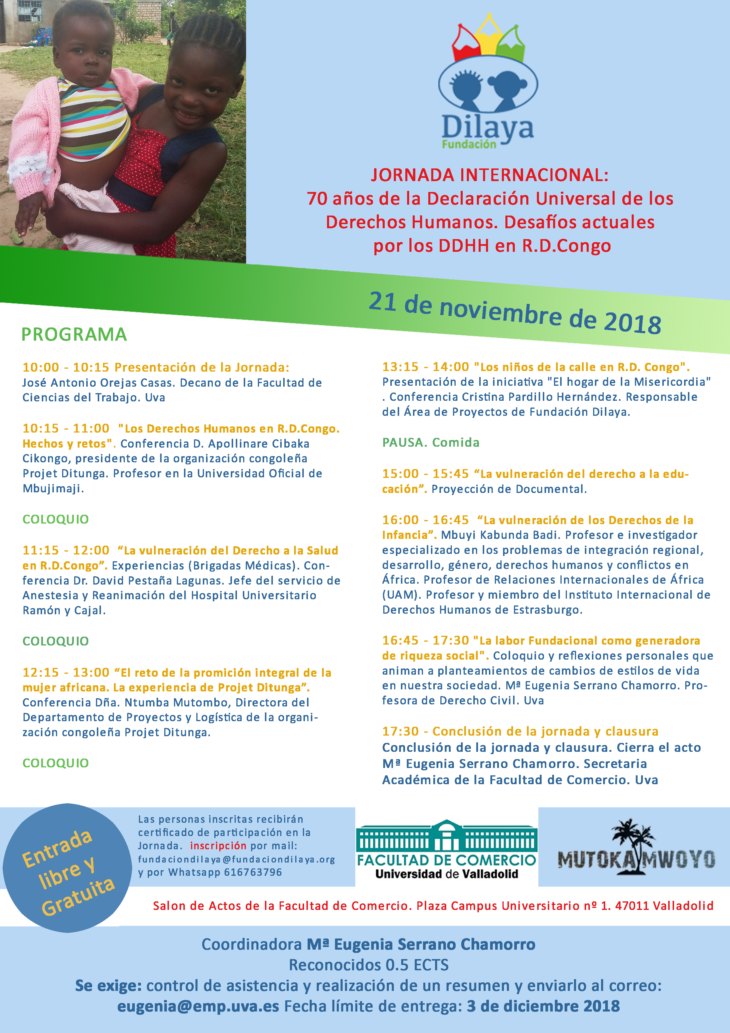 JORNADA INTERNACIONAL: 70 años de la Declaración Universal de los Derechos Humanos. Desafíos actuales por los DDHH en R.D.Congo