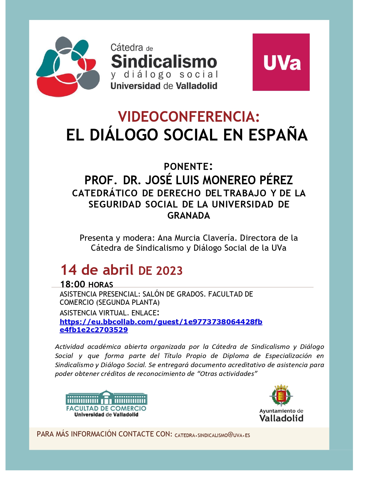 VIDEOCONFERENCIA EL DIÁLOGO SOCIAL EN ESPAÑA