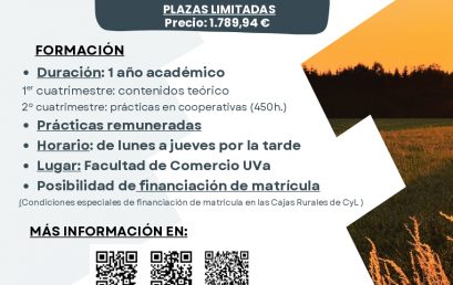 Novedad: Máster de formación permanente en Dirección y Gestión de Cooperativas Agroalimentarias