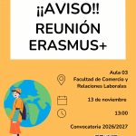 ¡¡AVISO!! REUNIÓN ERASMUS+