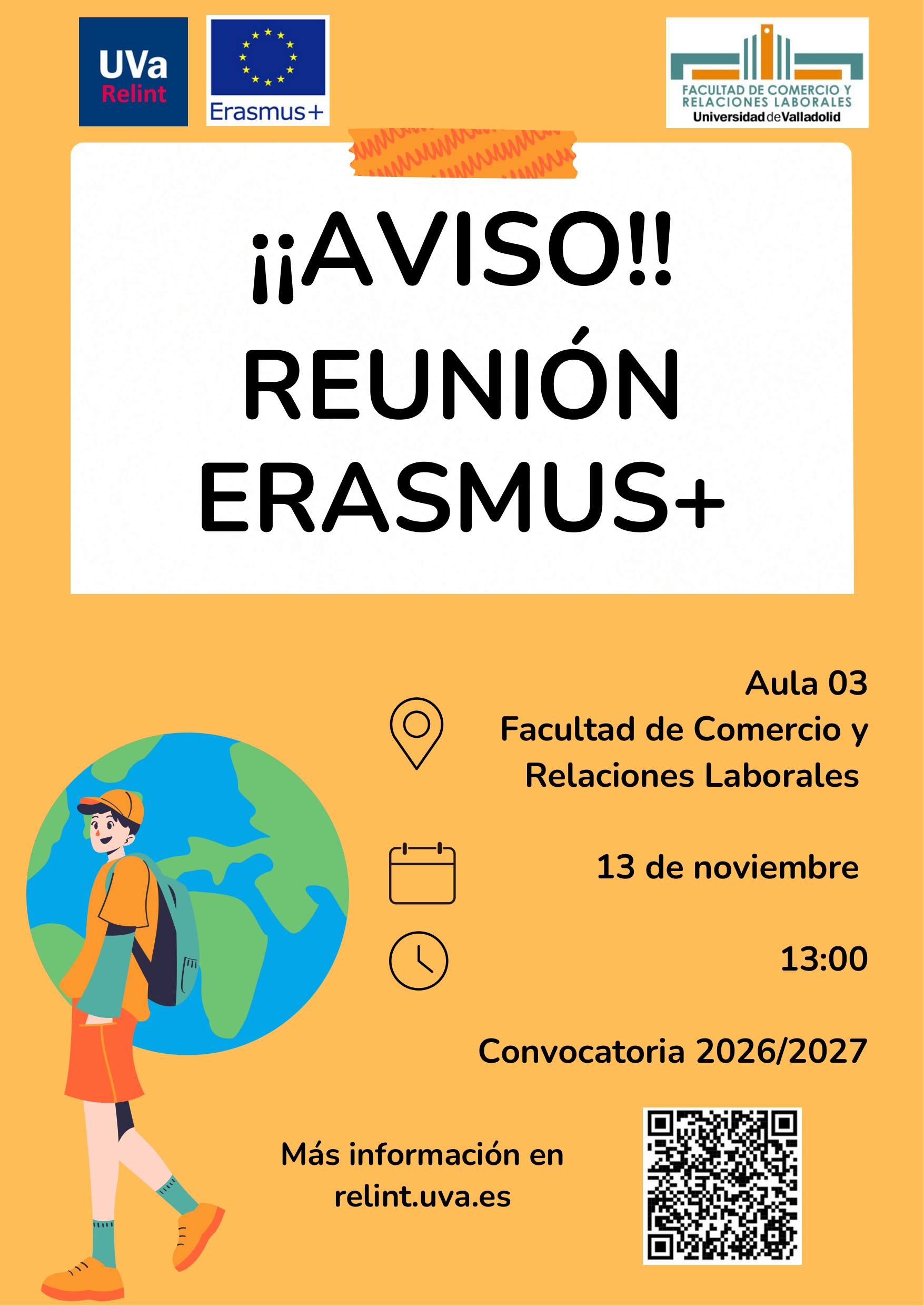 ¡¡AVISO!! REUNIÓN ERASMUS+