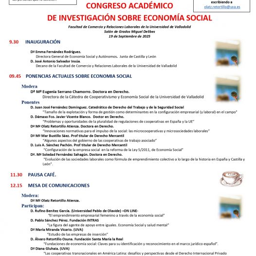 CONGRESO ACADÉMICO DE INVESTIGACIÓN SOBRE ECONOMÍA SOCIAL